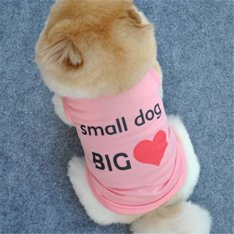 Vestido de verano con estampado de corazón y letras para perros pequeños, ropa para cachorros de gato, ropa para mascotas