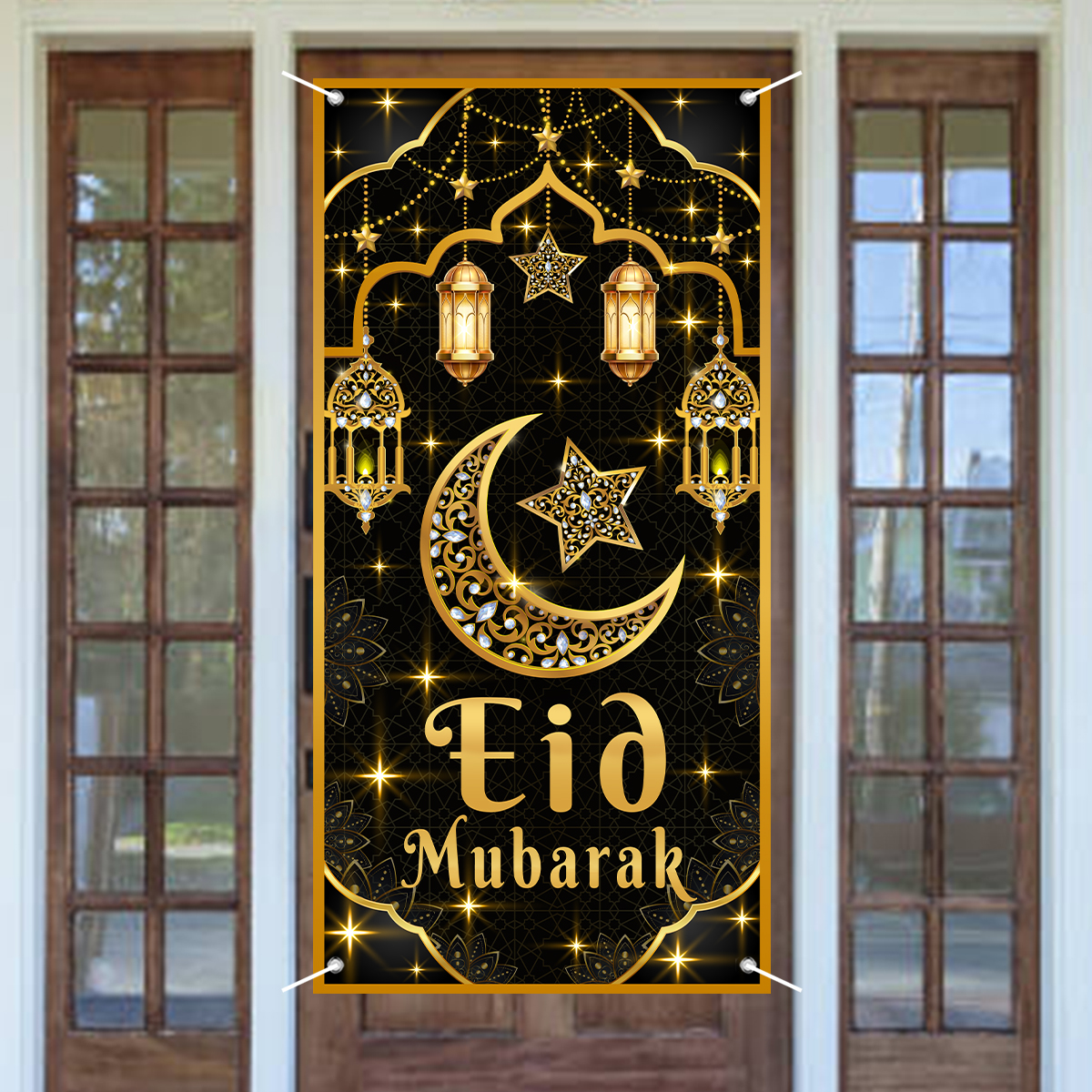 Eid Mubarak Decoration Hanging Flag Ramadan For Home Door Islamic Muslim Party Decor Ramadan Kareem Banner Eid Al-Fitr