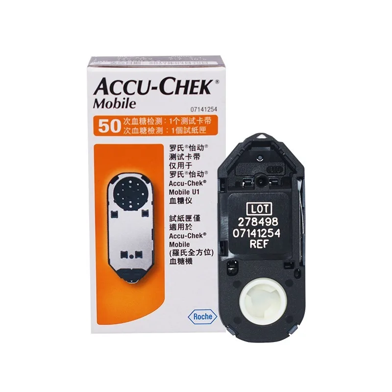 AccuChek Mobile 100 Teststreifen Accu Chek Diabetiker-Blutzuckermessgerät für Glukose