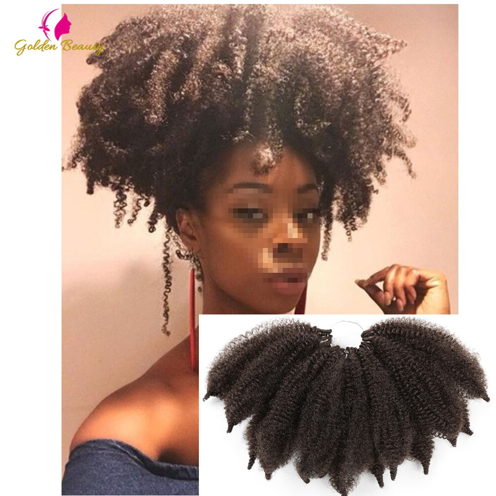 La belleza de oro 8 "sintético Crochet trenzas Marley pelo 14 raíces/pc suave Afro cabello torzado trenzado extensiones de fibras de alta temperatura