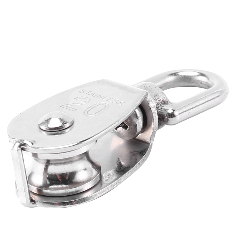 Steel Wire Pulley Stainless Steel M20 Heavy Duty Steel Single Wheel Swivel Lifting Rope Pulley Block For Wire Rope