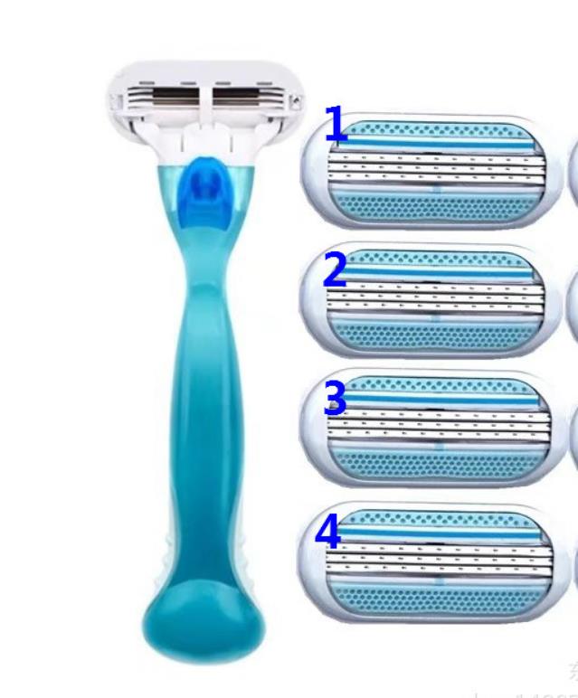 Dames drielaags scheermes roze, dames ontharingsmes / okselhaar scheerapparaat / gezichtsscheerapparaat / bikinilijn scheerapparaat: Groente