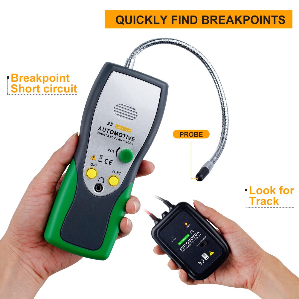 Holdpeak hp -25 bilkabel wire tracker tester, til airbag, bil linjer og maskin linjer installation og vedligeholdelse