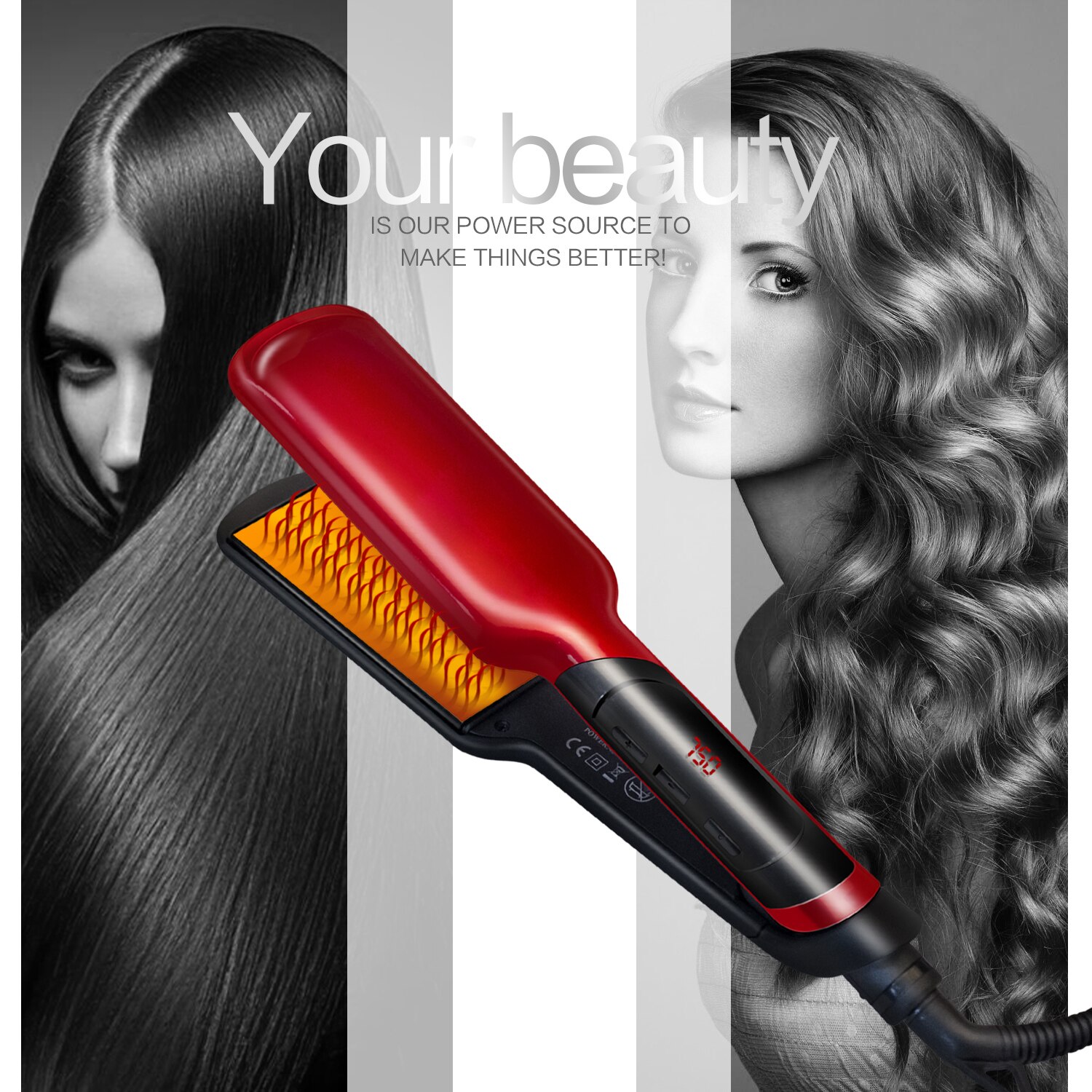 Hair Straightener Wide Plate Straightening Irons Hair Styling Tools Ceramic Hair Straightener Flat Iron
