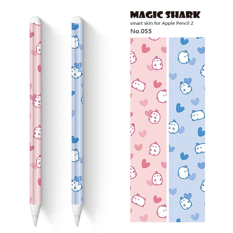 Magic Shark Cute Cartoon Rabbit Bear Ultra Thin 3M PVC Film Case Skin Tape Sticker for Apple Pencil 2 Stylus: 055