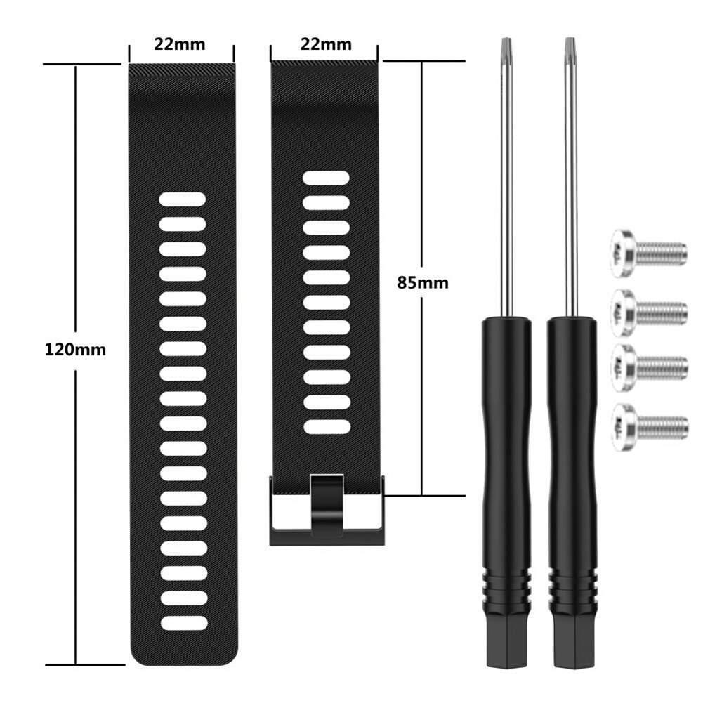 Nyaste för garmin forerunner 35 30 byt ut silikon klockarmband armband & verktyg uk: 01 svarta