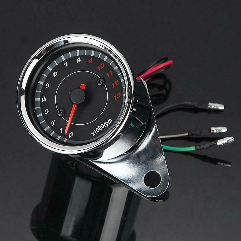 Silver Motorcycle Tachometer Odometer Speedometer Meter LED Digital Gauge Tacho Gauge Stainless Steel Speedometers