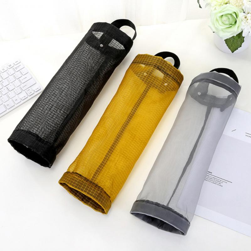 Garbage Baskets Convenient Home Kitchen Round Organizer Garbage Bag Sundries Plastic Bag Holder Dispenser Hanging Storage Trash