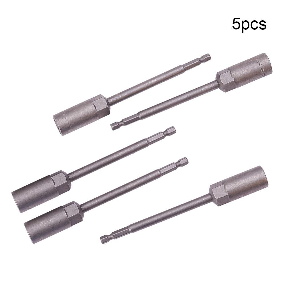 1/4 " drev 7 ~ 17mm sekskantede fatninger 150mm totallængde metalstødmøtrik sætter driver socket bit håndværktøjssæt 1 ~ 5 stk.: 14mm x5 stk