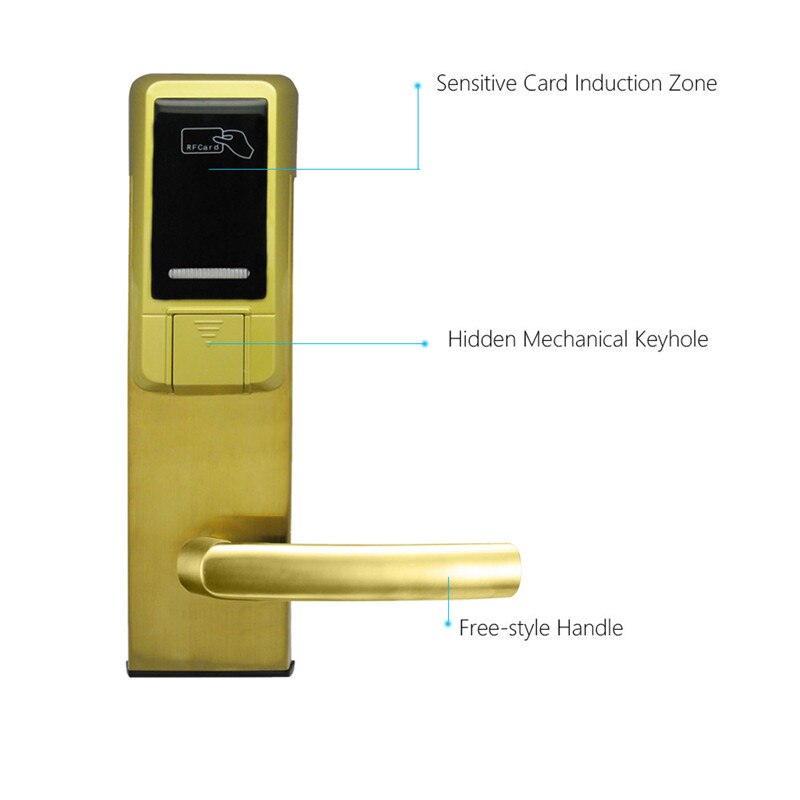 Elektronische RFID Card Deur Slot met Sleutel Elektrische Slot Voor Thuis Hotel Appartement Kantoor Smart Entry lk18ES5MG