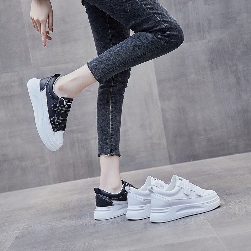 Casual Vrouwen Platte Schoenen Mode Witte Vrouwen Sneakers Antislip Verhogen School Flats Zacht Leer Vrouwen 'S Sport Schoenen