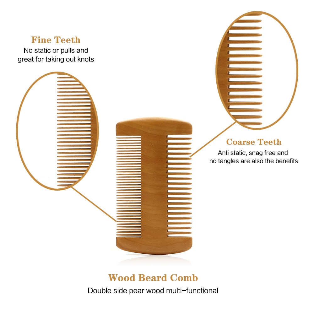 CestoMen Luxury Travel Beard Kit Men's Shaving Grooming Beard Set With Bag Box Mustache Massage Brush Comb Beard Care Set