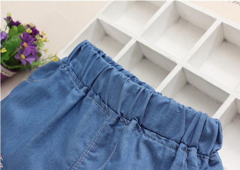 DIIMUU Kids Summer Girls Shorts Casual Elastic Waist Solid Loose Trousers Butterfly Print Cute Sports Bottom Pant