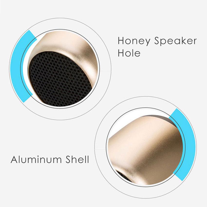 Metalen Super Mini Draadloze Luidspreker Draagbare Kleine Zakformaat Met Selfie Afstandsbediening Microfoon Lanyard