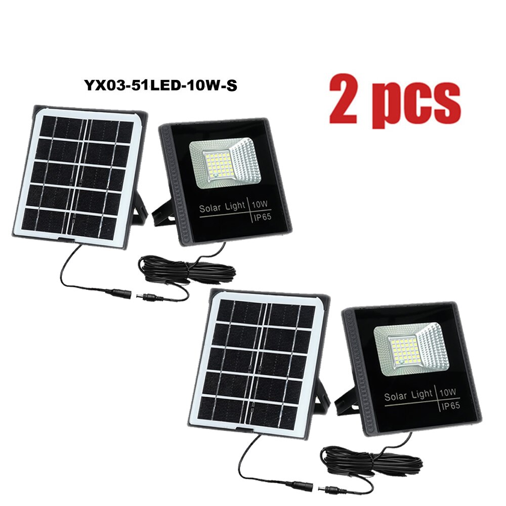 Led Tuin Solar Split Panel Licht Muur Beveiliging Garage Yard Indoor Thuis Straat Dek Hek Solar Lampen Schijnwerper W Split kabel: seperable 51LED 2pcs