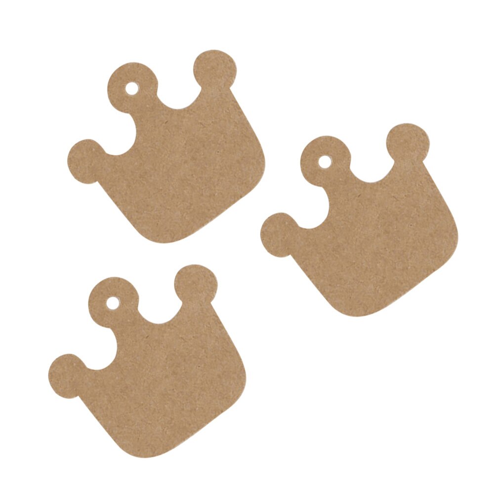 100 Stuks Labels Tags Kraft Kaarten Papier Crown Shape Opknoping Tags Kaarten Zonder Touw (Wit): Brown