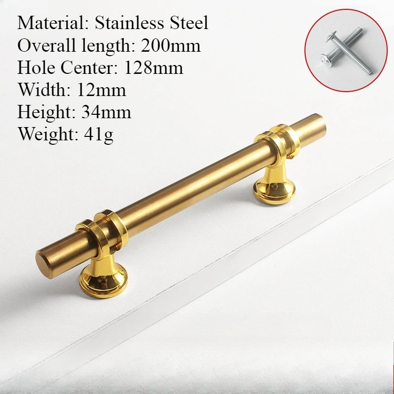 Tiradores de puerta dorados y negros modernos de 50mm-300mm, tiradores de armario de cocina, pomos de cajón sólidos, herrajes para muebles de: Naranja