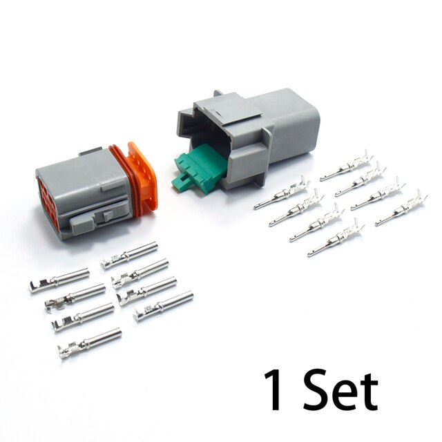 Bornier connecteur étanche gris 8 broches 1/3/5 jeux de fils électriques automobiles, connexion rapide pour moto et voiture: 8P 1Set