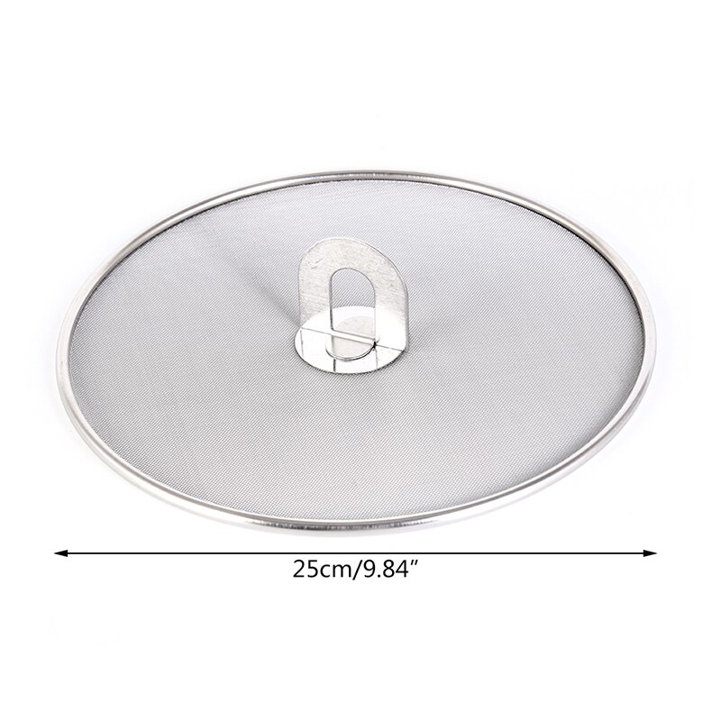 1PC Stainless Steel Oil Proofing Pan Cover Spill Proof Frying Splatter Screen Lid: 25CM