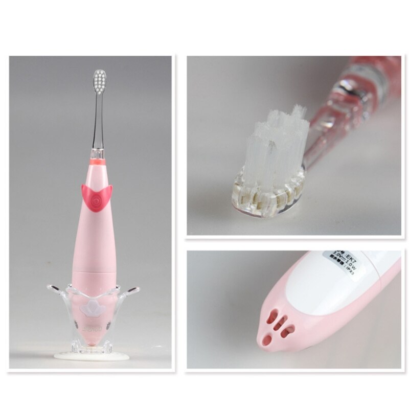 Cepillo Dental ultrasónico para niños cepillo eléctrico impermeable Musical forma de delfín de luz LED 2 minutos recordar cuidado Dental para 3-12 años