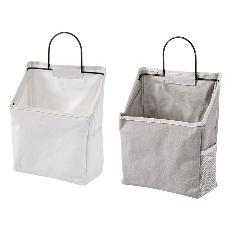 Sac de rangement en toile mural | Grande porte 1 unité, sac de rangement mural de toile, sac suspendu pour magazines, sac de rangement de vêtements de ménage