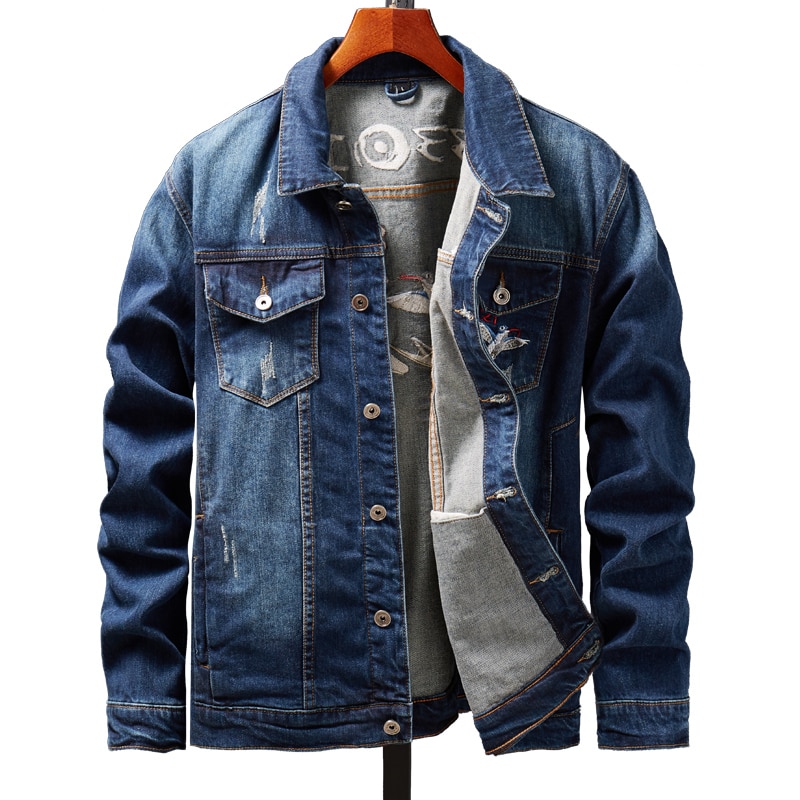 Spring and autumn Men's Denim Jacket Casual Slim fit Denim Jacket Coat Men Leisure Outerwear Plus Size 3XL