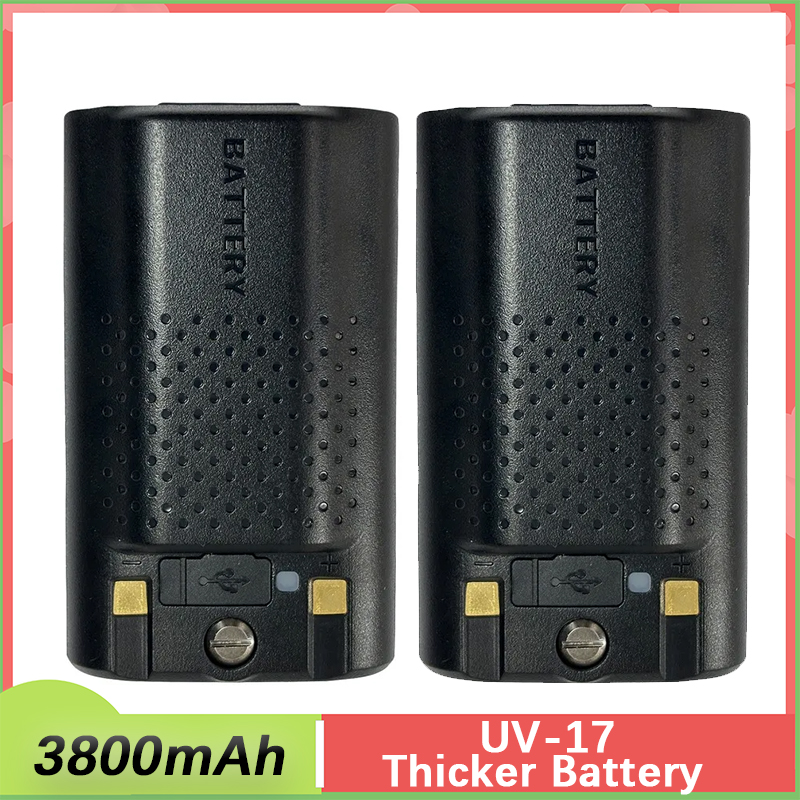 Baofeng UV-17 Pro Max Thicker Battery 3800mAh Type-C Charging BL-17UV Plus Rechargable Li-ion Batteries For UV-17M UV-17L Radios: Blue