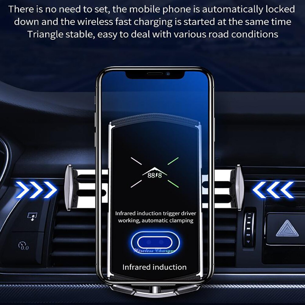 Chargeur sans fil voiture Support de téléphone pour iPhone X 8 7 6 Samsung S9 voiture évent Support de Support de téléphone Support de Support de Smartphone