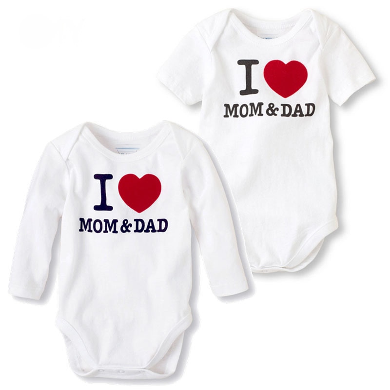 CYSINCOS Cute Kids Rompers Clothes Baby Infant Clothes Letter Love Heart Printed Newborn Rompers Baby Boy Girl Cotton Jumpsuits
