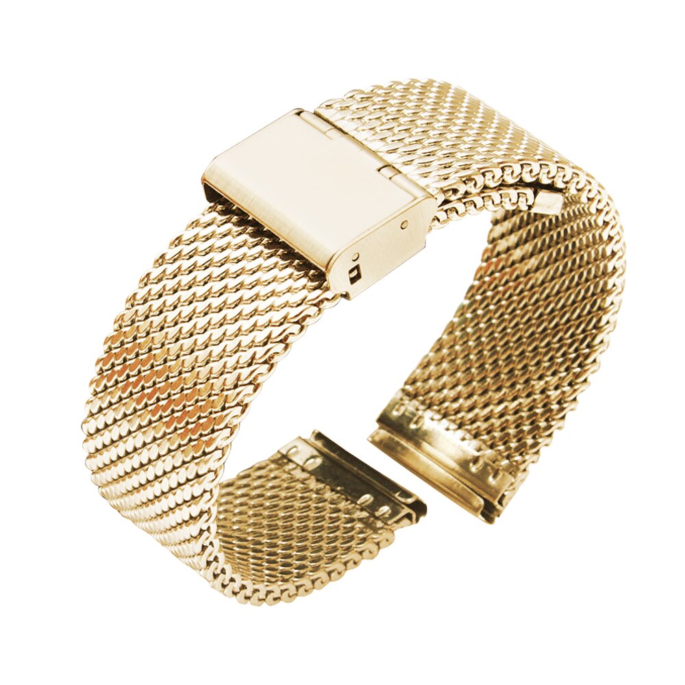 18mm 20mm 22mm 24mm Quick Release Universal Milanese Armband Uhr Band Mesh Edelstahl Strap Handgelenk gürtel Armband Schwarz: Gold / 18mm