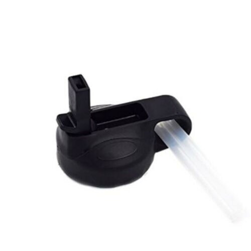 För vattenkolv halm flip lock lock 12 16 18 20 32 40 64oz bred mun vattenflaska: Svart