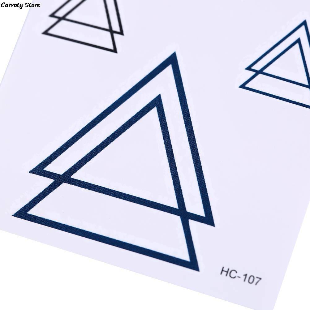 Trekant tatoveringer moderne stil unisex kropstatoveringer kropsmaling vandtætte tatoveringer geometriske midlertidige tatoveringer