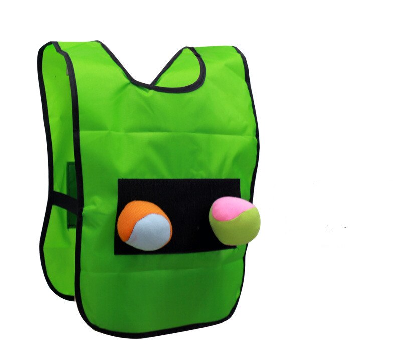 1 squadra Giochi Shirt con 3 Sfera Appiccicosa Giochi All'aperto Per Bambini Genitori Giocattoli di Sport Per I Bambini Dodge Sport con la Palla Giocattolo la cooperazione Gioco: Kids Common Green