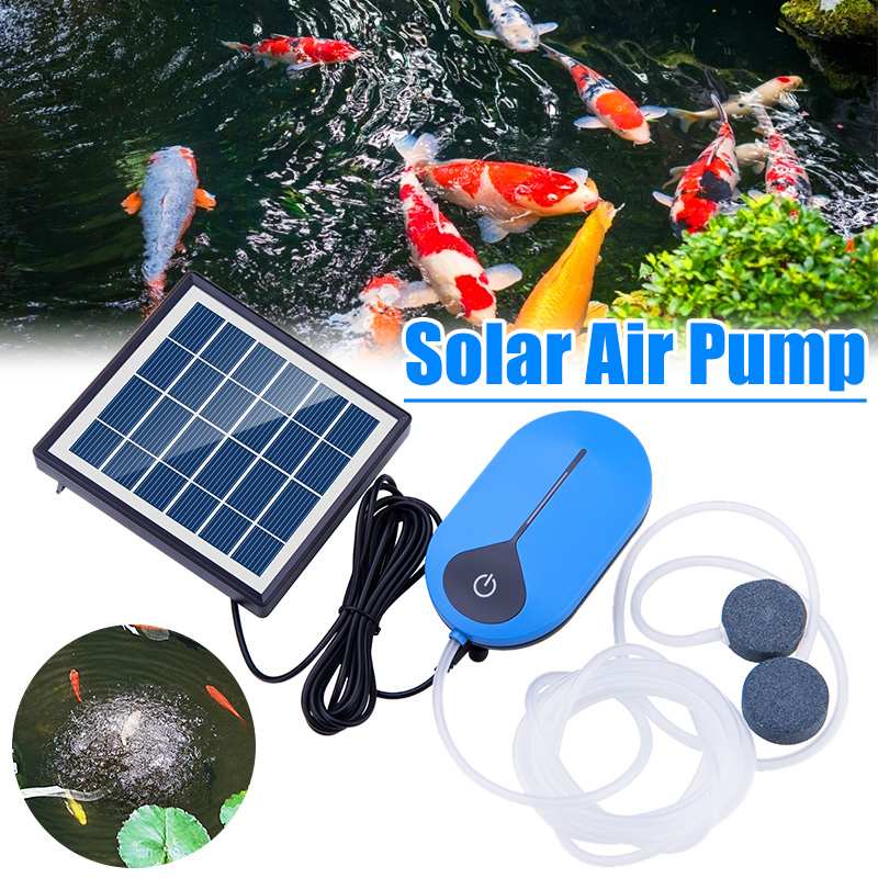 Solar Luchtpomp Kit Aquarium Beluchting Pomp Outdoor Vissen Beluchting Pomp Kleine Visvijver Beluchting Oxygenator