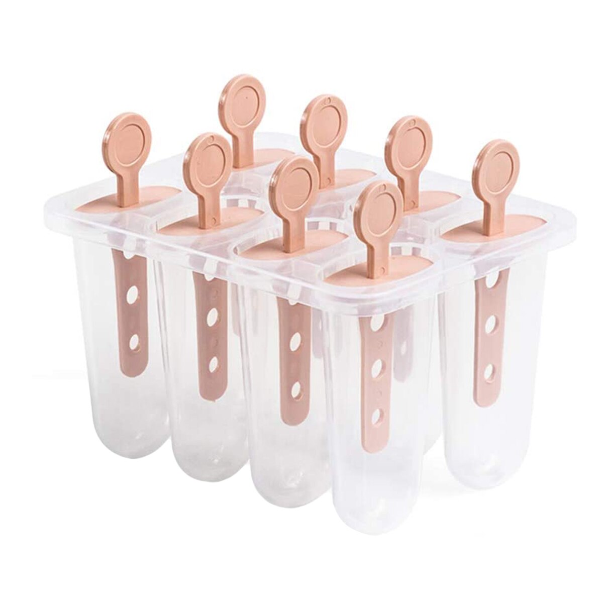 8Pcs Ice Cream Mold Popsicle Molds DIY Homemade Ice Cream Popsicle Plastic Ice Maker Mould For Home Kitchen DIY Food: Pink