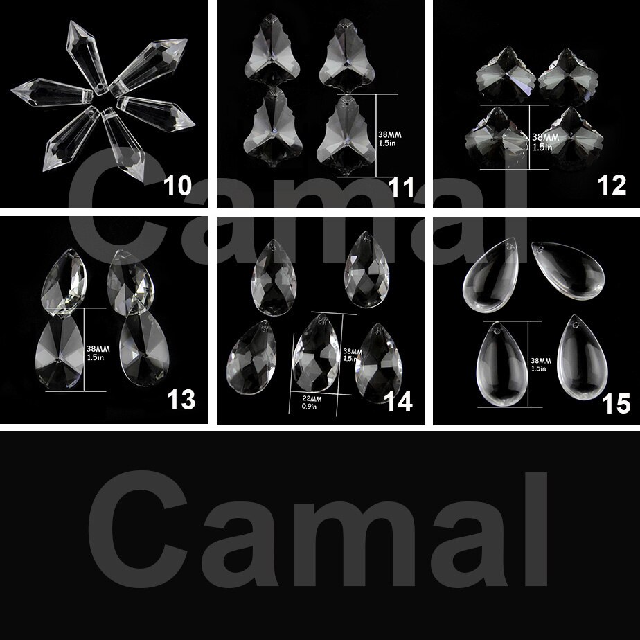 Camal 2 Stuks 38Mm K9 Kristal Druppel Prisma Hanger Lamp Verlichting Onderdelen Ornament Suncatcher Kroonluchter Opknoping Wedding Party Decor
