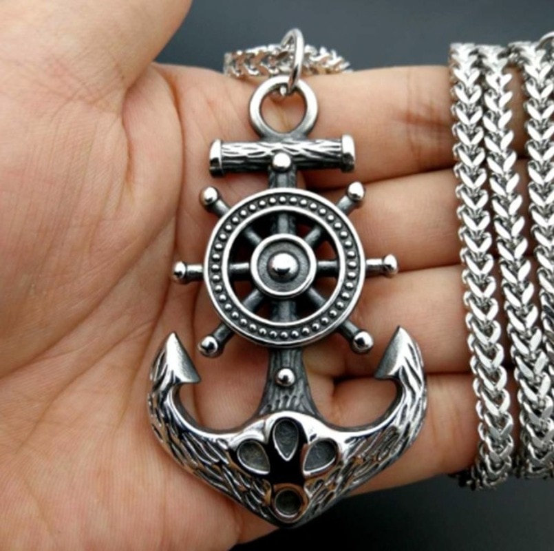 Collier Hip Hop Punk ancre nautique pour hommes et femmes, bijoux à la , pendentif à breloque