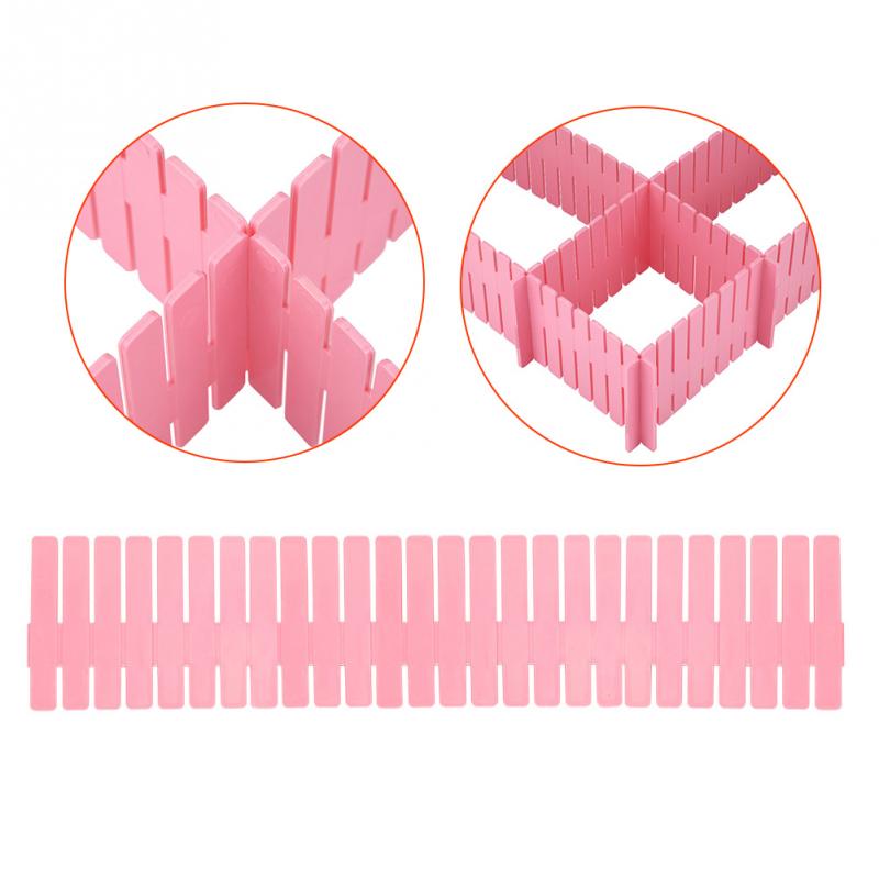 4 Pcs DIY Plastic Drawer Grid Separator Adjustable Drawer Organizer Living Room Drawer Storage Underwear Socks makeup Clapboard