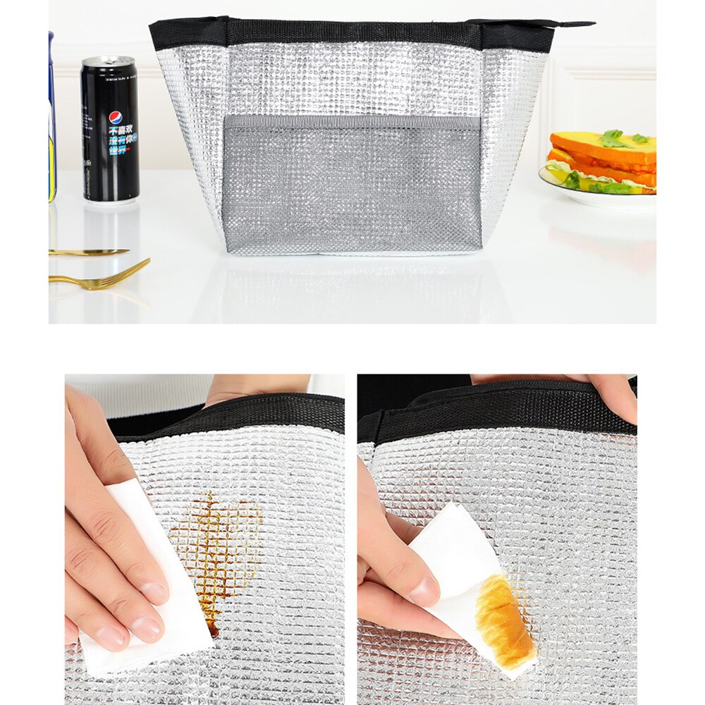 Sac à déjeuner de pour les femmes refroidisseur Portable main fermeture éclair sacs alimentaires étanche pique-nique voyage petit déjeuner déjeuner Thermo sac