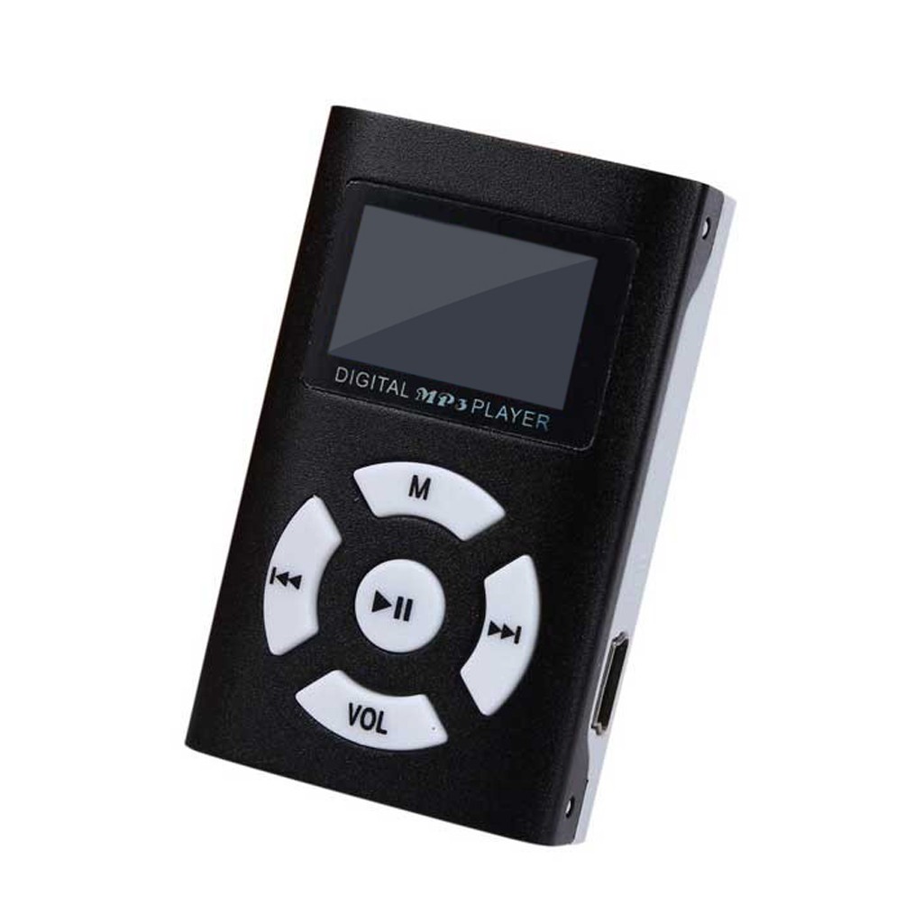 Mini MP3 Spieler LCD Bildschirm Metall fallen Musik Medien MP3 Unterstützung 32GB Mikro SD TF Karte USB Lange zeit musik-Spieler: Schwarz