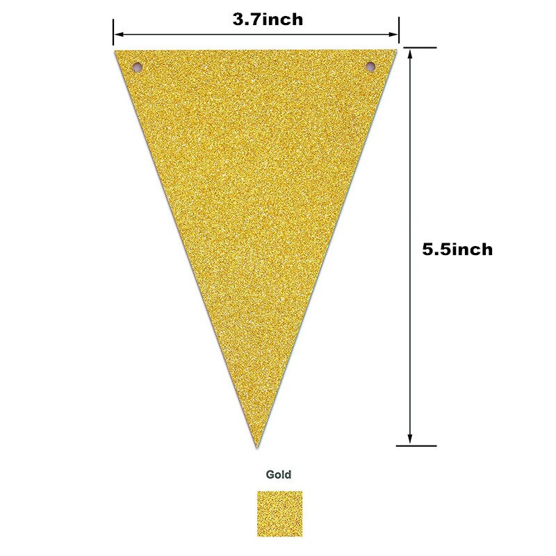 3m Paper Pennant Banner Flags Triangle Bunting for Bridal Shower Wedding Baby Birthday Event Party Supplies