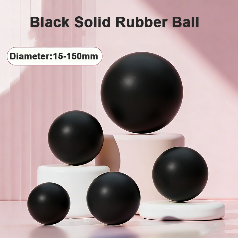 Diameter 15/16/17/18/20/21/22/25/28/30/32/35/38/40-150mm svart rund solid gummiboll tätande gummiboll industriella gör-det-själv-delar