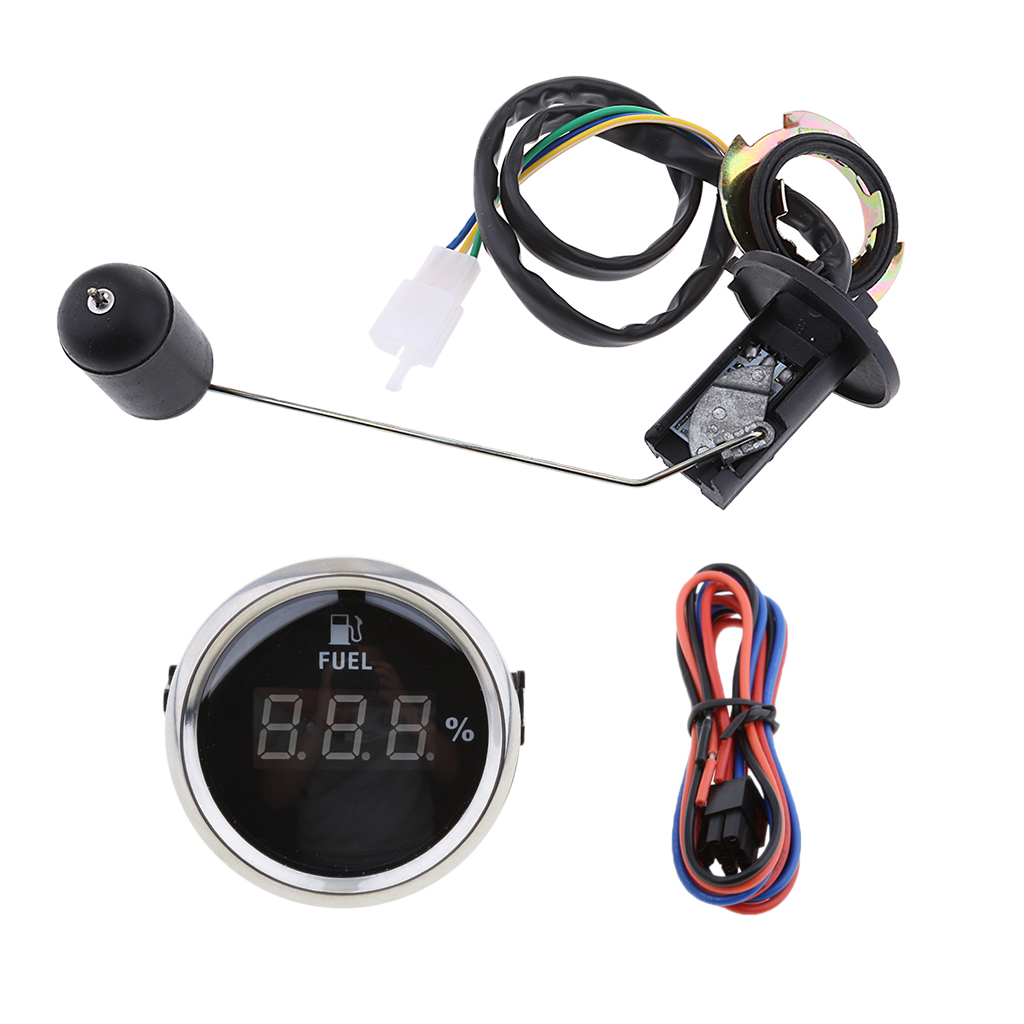 Fuel Level Sender Sending Unit,52mm 2 Inch Black Digital Fuel Level Gauge Meter