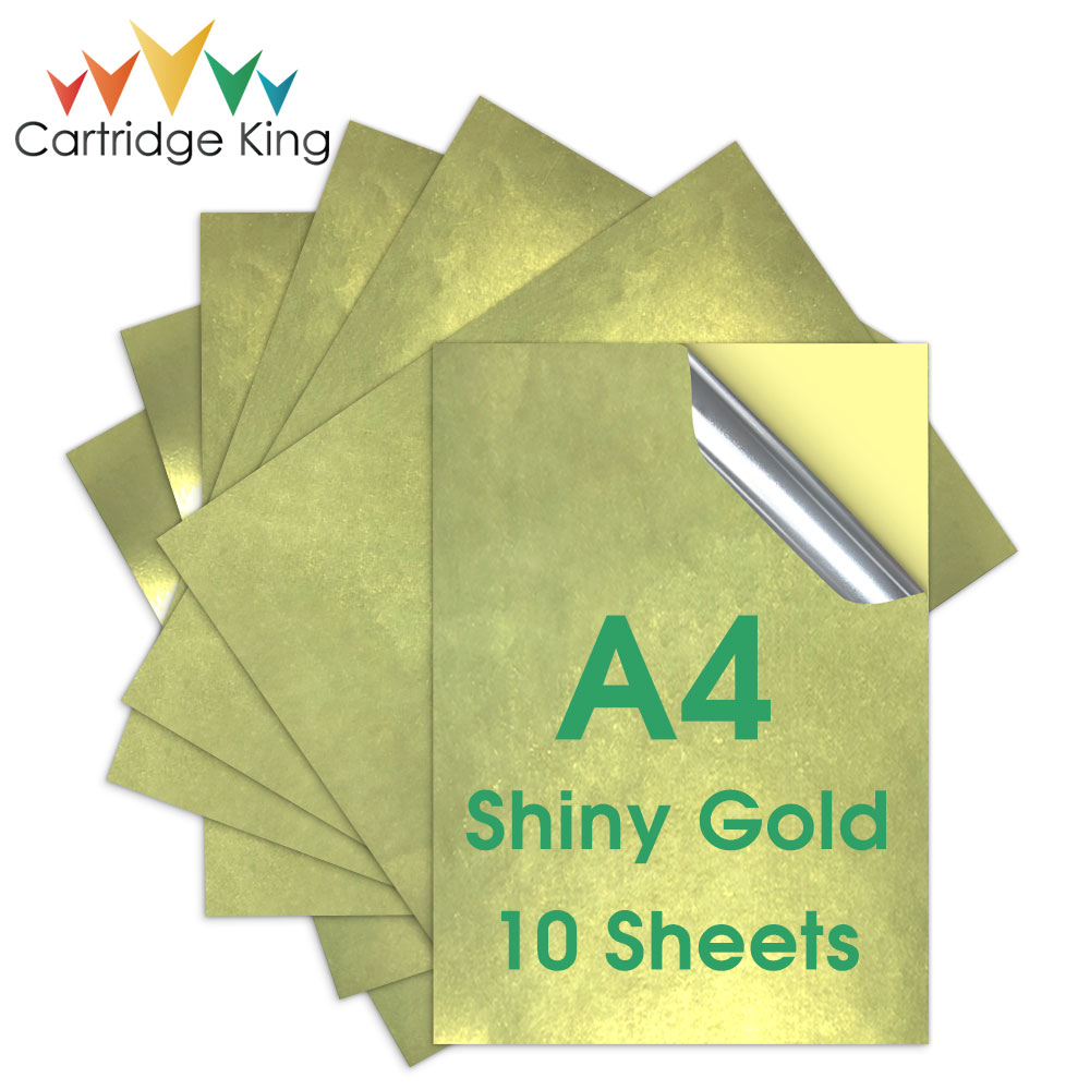 10 Sheets Shiny Silver Self-adhesive Printable Vinyl Sticker Paper A4 Printer Paper Waterproof Label Stickers for Inkjet Printer: Golden Dragon