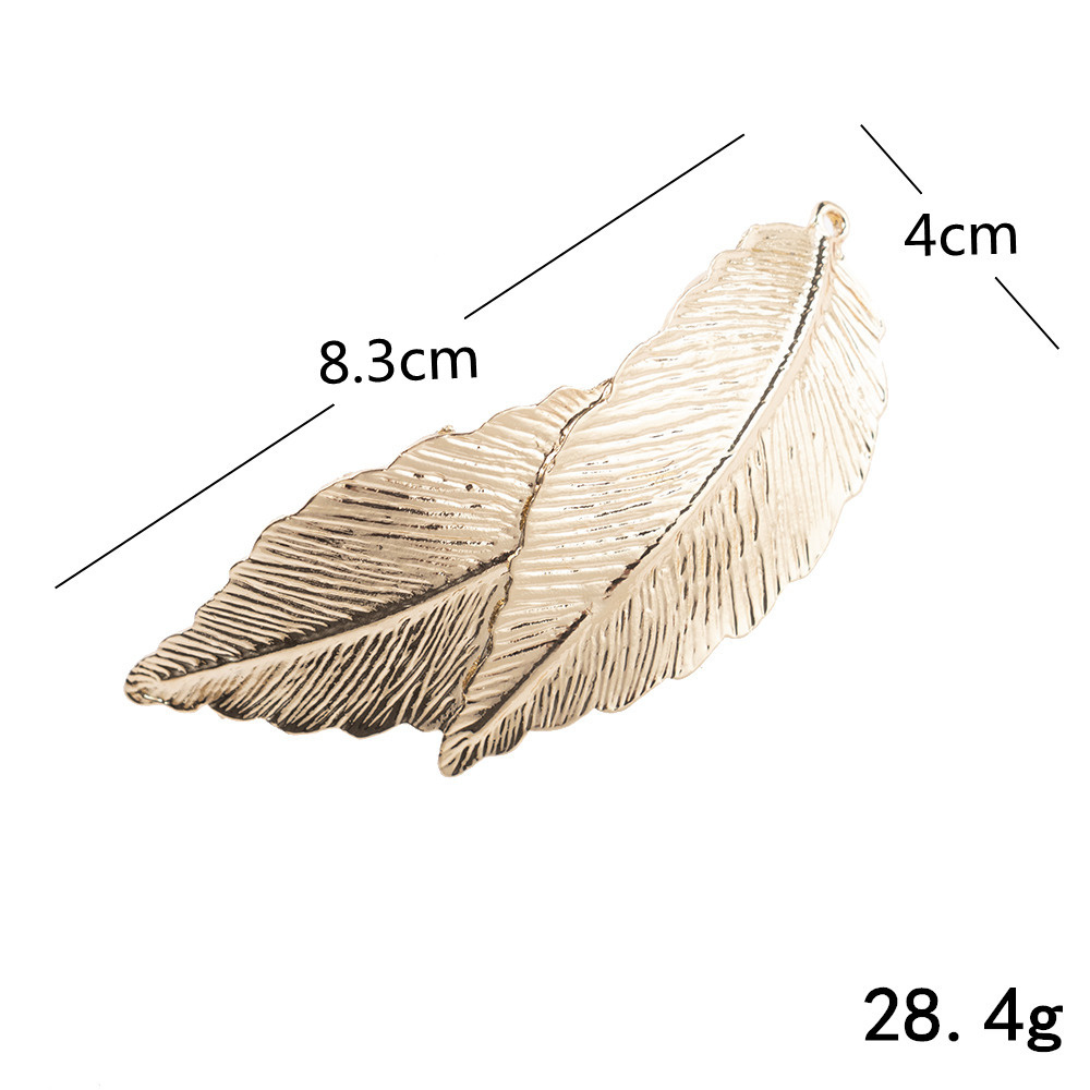 Pasadores con forma de hoja de plumas de Metal Vintage para mujeres y niñas, aleación de belleza, oro, plata, horquillas, joyería de , pinzas para el cabello
