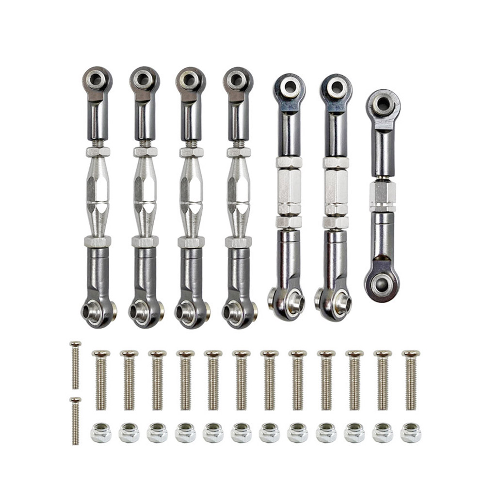 Juego de varillas de dirección con varilla de tracción servo de conexión de metal para WLtoys 1:14 144001 124018 124019 Piezas de actualización de coche RC: Azul
