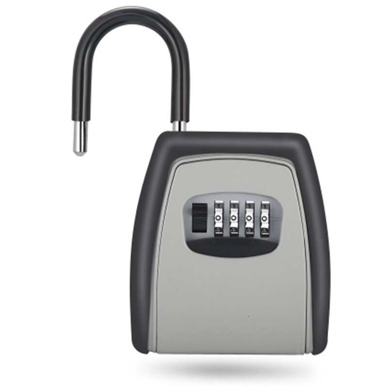 Hfes adgangskode nøgleboks grå firecifret adgangskode lås hængelås type gratis installation hængelås nøgle låsekasse nøgle opbevaring låsekasse