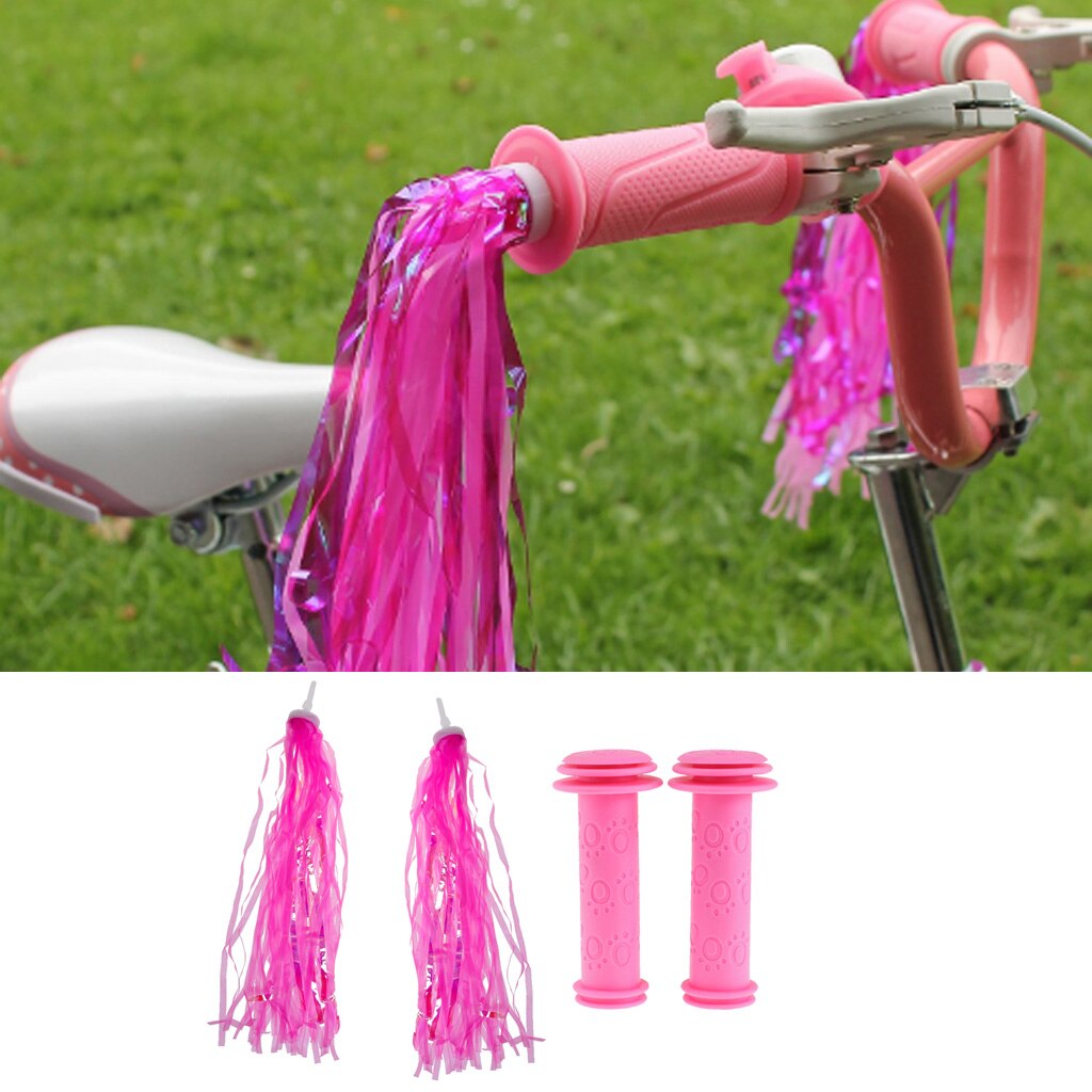 2 Paires Banderoles Vélo Enfants - Rubans Colorés Avec Glands, Décoration Poignées Guidon Scooter Tricycle
