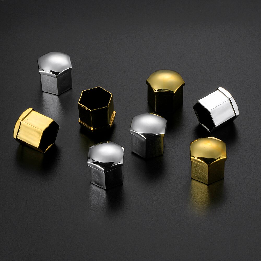 20 piezas Universal Anti-óxido 17 19 21mm cromo brillante de ABS para automóvil Trim neumático tuerca de la rueda tornillo cubierta de protección Cap accesorios de coche