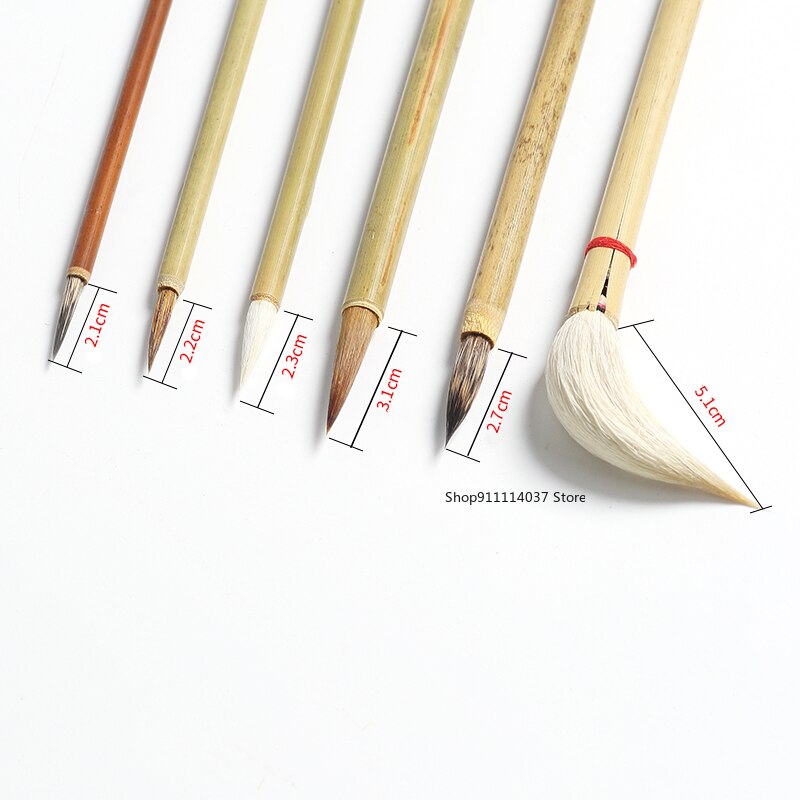 6 teile/satz Keramik Schreiben Pinsel Bambus Pinsel Malerei Gemalt Haken Stift Kehr Asche Feuchtigkeitsspendende Pinsel Keramik Tonne Polymer Werkzeug
